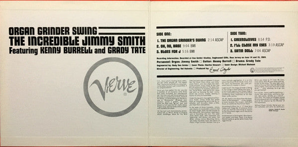 Jimmy Smith Featuring Kenny Burrell And Grady Tate ~ Organ Grinder Swing (Vinyl) - Djungel & Jazz