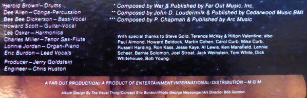 Eric Burdon & War ~ Eric Burdon Declares "War" (Vinyl) - Djungel & Jazz