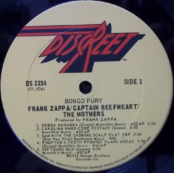 Frank Zappa / Captain Beefheart / The Mothers ~ Bongo Fury (Vinyl) - Djungel & Jazz