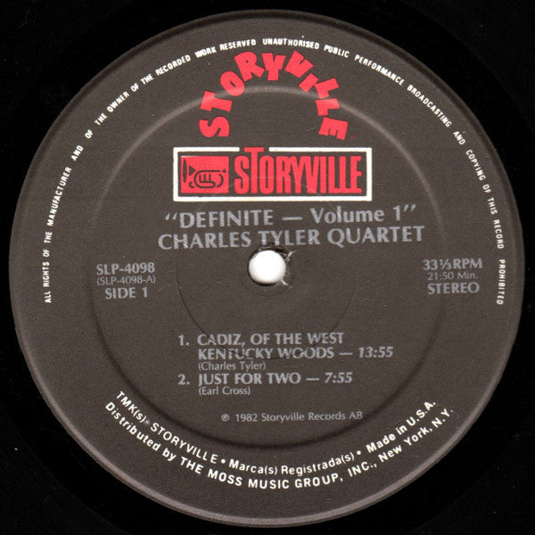 Charles Tyler Quartet ~ Definite - Volume 1 (Vinyl) - Djungel & Jazz