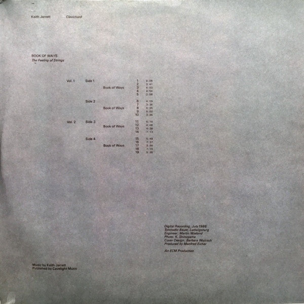 Keith Jarrett ~ Book Of Ways (Vinyl) - Djungel & Jazz