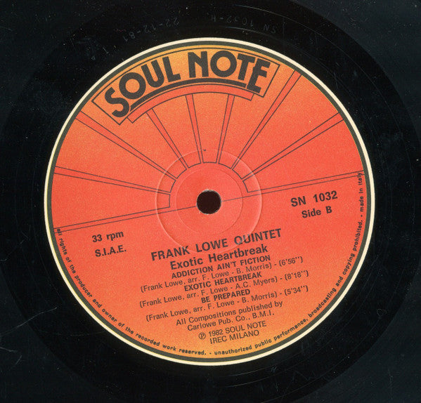 Frank Lowe Quintet ~ Exotic Heartbreak (Vinyl) - Djungel & Jazz