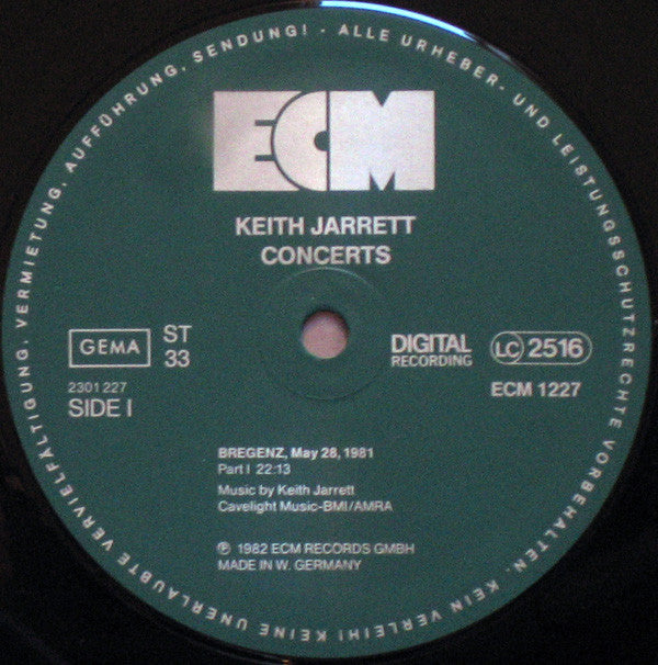 Keith Jarrett ~ Concerts (Vinyl) - Djungel & Jazz