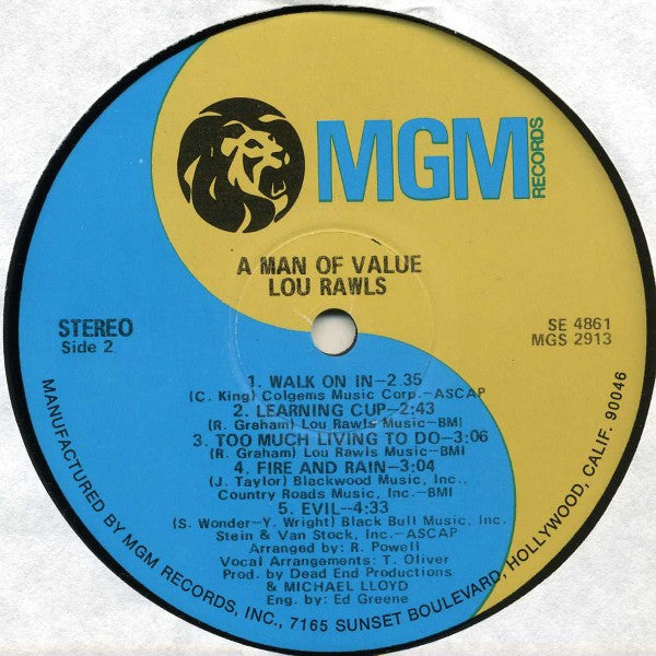 Lou Rawls ~ A Man Of Value (Vinyl) - Djungel & Jazz
