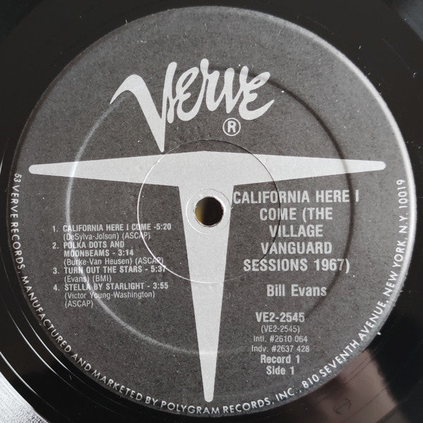 Bill Evans with Eddie Gomez & "Philly" Joe Jones ~ California Here I Come (The Village Vanguard Sessions 1967) (Vinyl) - Djungel & Jazz