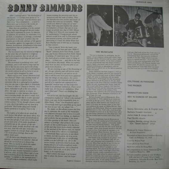 Sonny Simmons ~ Manhattan Egos (Vinyl) - Djungel & Jazz