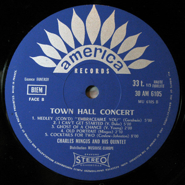 The Charles Mingus Quintet ~ Town Hall Concert (Vinyl) - Djungel & Jazz