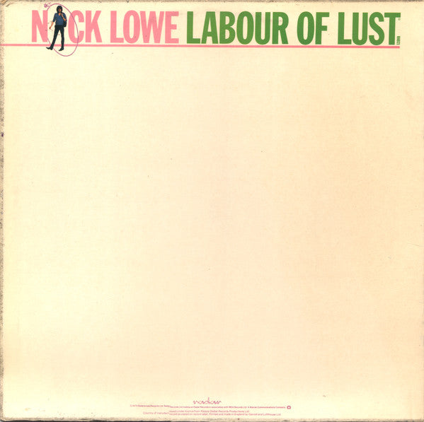 Nick Lowe : Labour Of Lust (LP, Album, Dam)