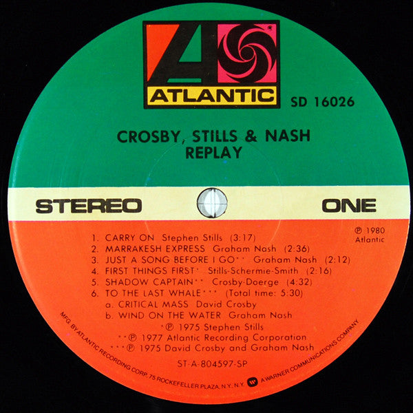 Crosby, Stills & Nash ~ Replay (Vinyl) - Djungel & Jazz