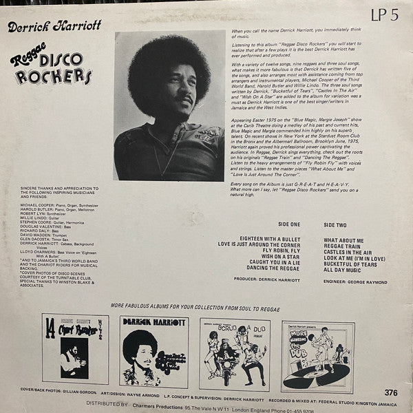 Derrick Harriott : Reggae Disco Rockers (LP, Album)