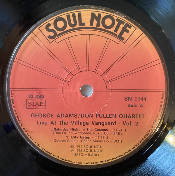 George Adams - Don Pullen Quartet ~ Live At The Village Vanguard - Vol. 2 (Vinyl) - Djungel & Jazz