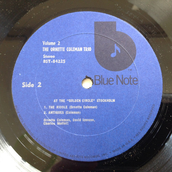 The Ornette Coleman Trio ~ At The "Golden Circle" Stockholm - Volume Two (Vinyl) - Djungel & Jazz