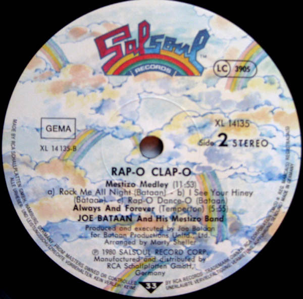 Joe Bataan And The Mestizo Band : Rap-O Clap-O (LP, Album, P/Mixed)