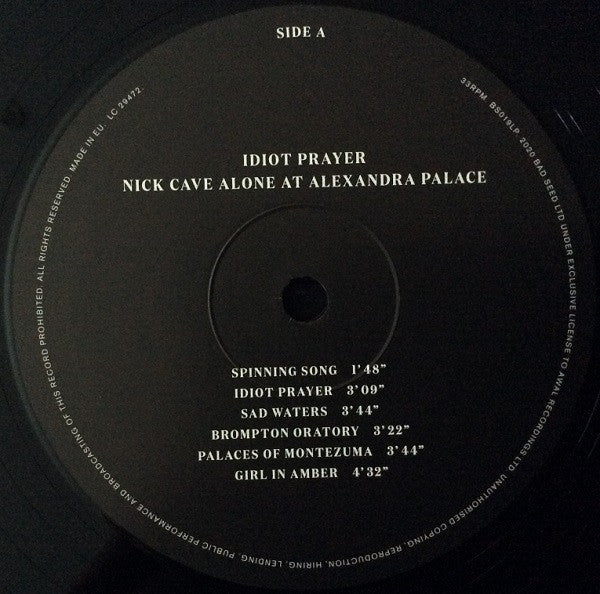 Nick Cave ~ Idiot Prayer (Nick Cave Alone At Alexandra Palace) (Vinyl) - Djungel & Jazz