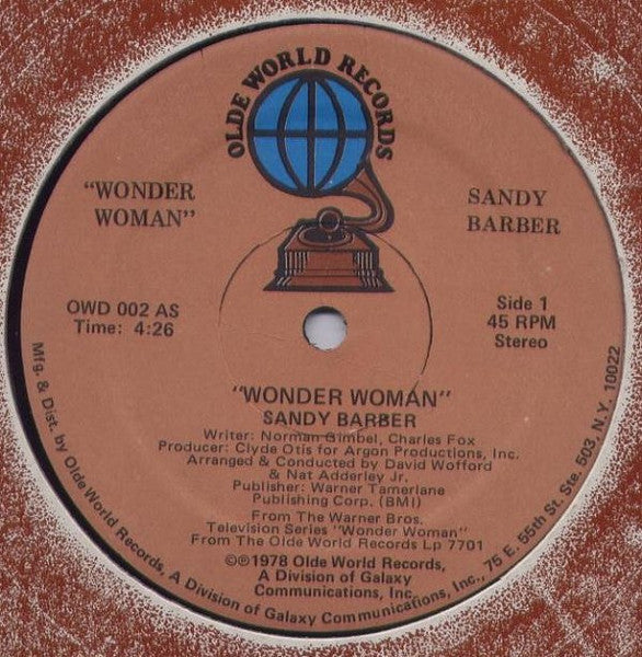 Sandy Barber ~ Wonder Woman (Vinyl) - Djungel & Jazz