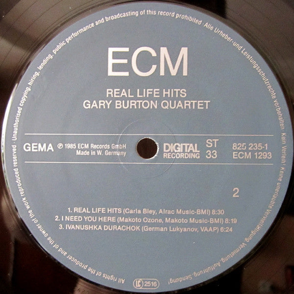 Gary Burton Quartet ~ Real Life Hits (Vinyl) - Djungel & Jazz