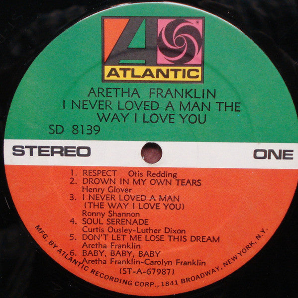 Aretha Franklin ~ I Never Loved A Man The Way I Love You (Vinyl) - Djungel & Jazz