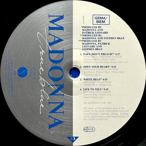 Madonna ~ True Blue (Vinyl) - Djungel & Jazz