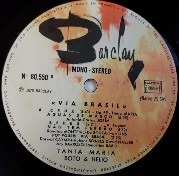 Tania Maria With José Boto And Helio (3) : Via Brasil (LP, Album)