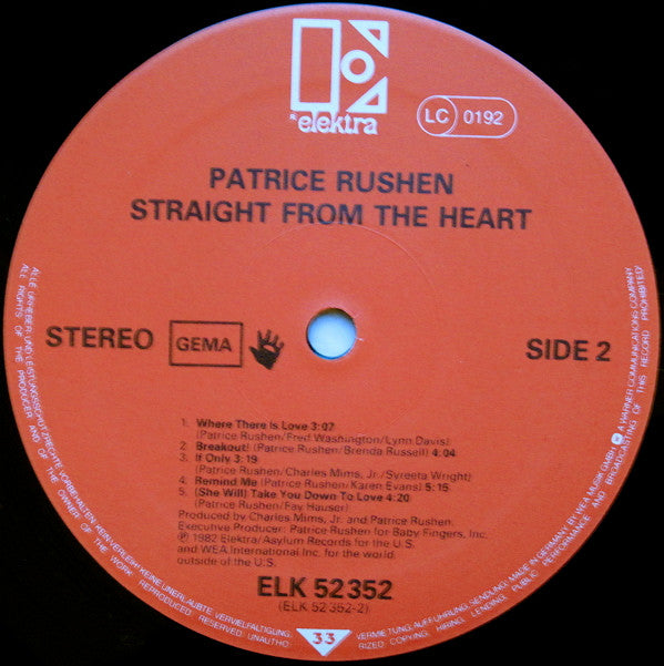 Patrice Rushen ~ Straight From The Heart (Vinyl) - Djungel & Jazz