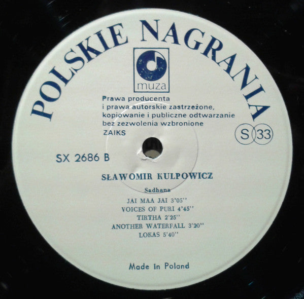 Sławomir Kulpowicz ~ Sadhana (Vinyl) - Djungel & Jazz
