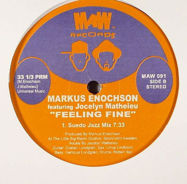 Markus Enochson Featuring Jocelyn Mathieu ~ Feeling Fine (Vinyl) - Djungel & Jazz