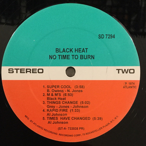 Black Heat : No Time To Burn (LP, Album, M/Print)