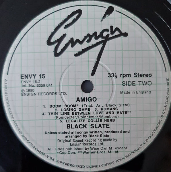 Black Slate : Amigo (LP, Album)