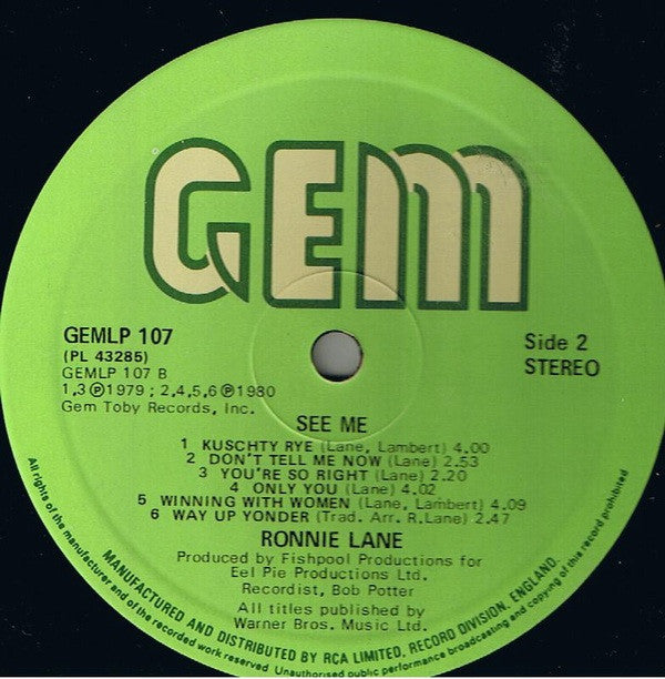 Ronnie Lane ~ See Me (Vinyl) - Djungel & Jazz