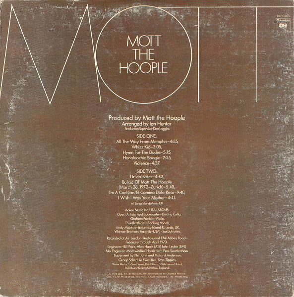 Mott The Hoople ~ Mott (Vinyl) - Djungel & Jazz