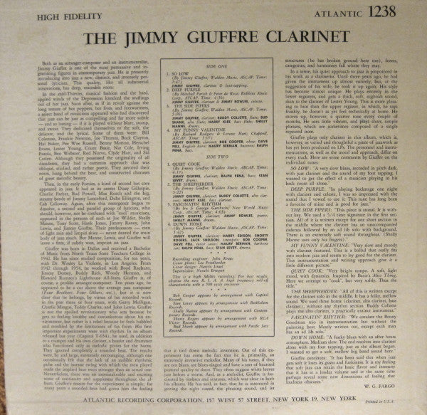 Jimmy Giuffre : The Jimmy Giuffre Clarinet (LP, Mono)