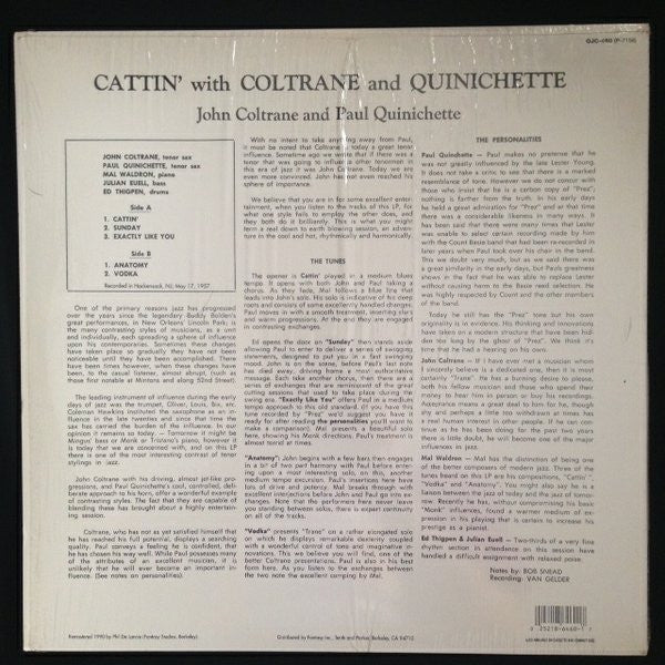 John Coltrane And Paul Quinichette ~ Cattin' With Coltrane And Quinichette (Vinyl) - Djungel & Jazz