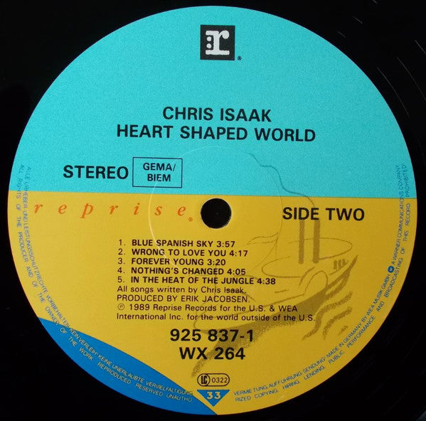 Chris Isaak : Heart Shaped World (LP, Album, TEL)