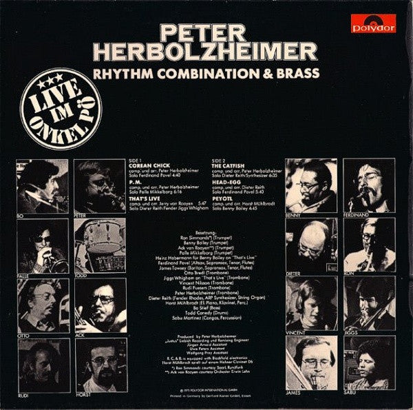 Peter Herbolzheimer Rhythm Combination & Brass ~ Live Im Onkel Pö (Vinyl) - Djungel & Jazz