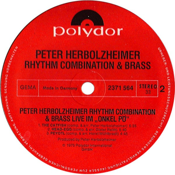 Peter Herbolzheimer Rhythm Combination & Brass ~ Live Im Onkel Pö (Vinyl) - Djungel & Jazz