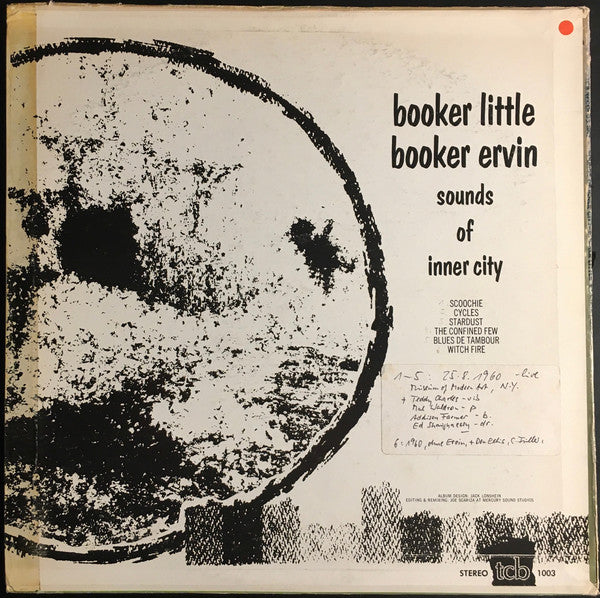 Booker Little & Booker Ervin ~ Sounds Of Inner City (Vinyl) - Djungel & Jazz