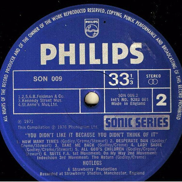 Hotlegs ~ You Didn't Like It Because You Didn't Think Of It (Vinyl) - Djungel & Jazz