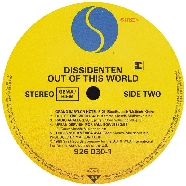 Dissidenten ~ Out Of This World (Vinyl) - Djungel & Jazz
