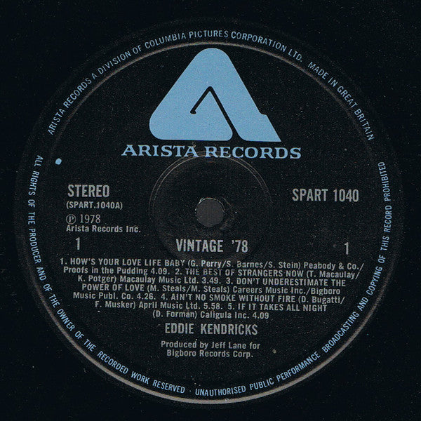 Eddie Kendricks ~ Vintage '78 (Vinyl) - Djungel & Jazz