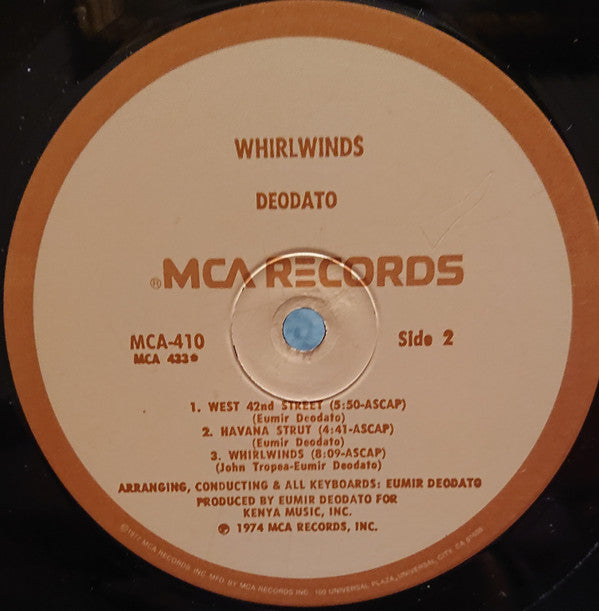 Deodato ~ Whirlwinds (Vinyl) - Djungel & Jazz