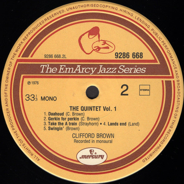 Clifford Brown ~ The Quintet Vol. 1 (Vinyl) - Djungel & Jazz