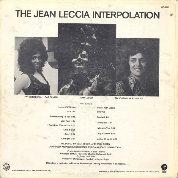 The Jean Leccia Interpolation ~ The Jean Leccia Interpolation (Vinyl) - Djungel & Jazz