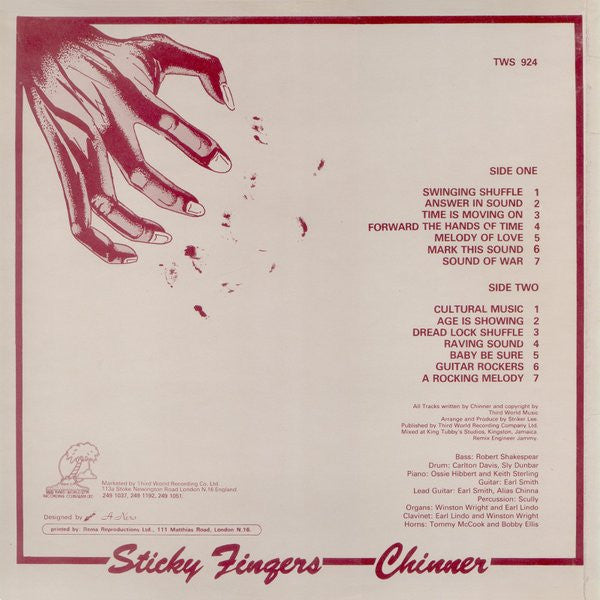 Earl "Chinna" Smith : Sticky Fingers (LP, Album)