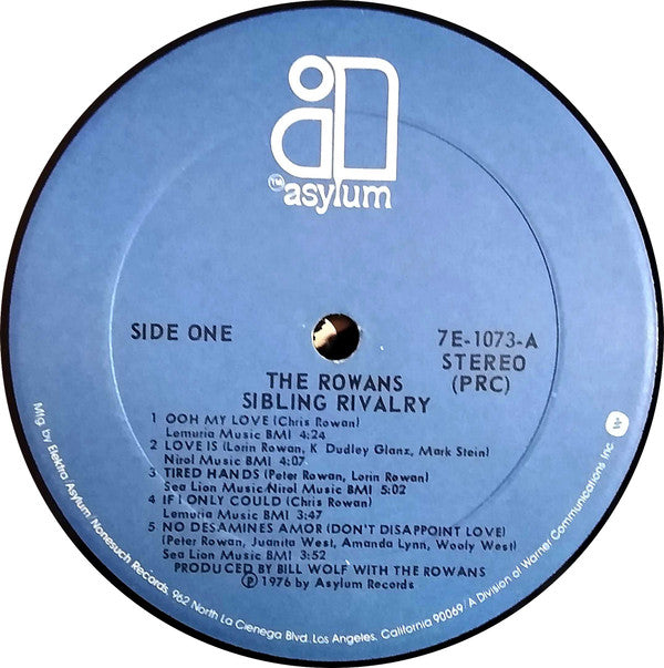 The Rowans  ~ Sibling Rivalry (Vinyl) - Djungel & Jazz