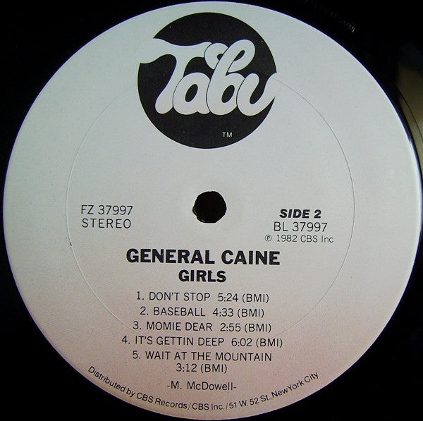 General Caine : Girls (LP, Album, Pit)