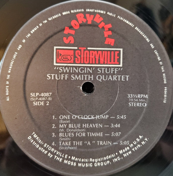 Stuff Smith Quartet ~ Swingin Stuff (Vinyl) - Djungel & Jazz
