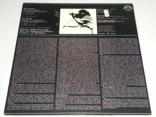 Shizuka Ishikawa - Jiří Bělohlávek, Max Bruch, Jean Sibelius, Brno State Philharmonic Orchestra ~ Sibelius - Violin Concerto / Bruch - Violin Concerto No. 1 (Vinyl) - Djungel & Jazz