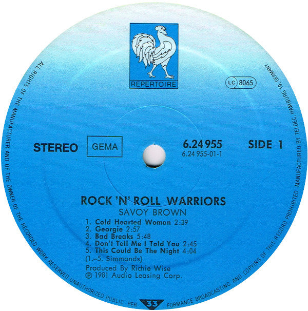 Savoy Brown ~ Rock 'N' Roll Warriors (Vinyl) - Djungel & Jazz
