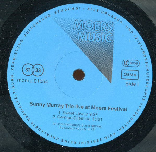 Sunny Murray Trio ~ Live At Moers Festival (Vinyl) - Djungel & Jazz