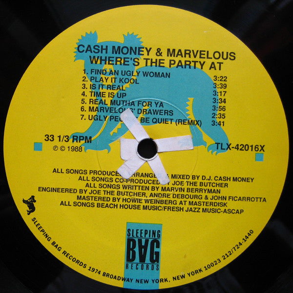 Cash Money & Marvelous ~ Where's The Party At? (Vinyl) - Djungel & Jazz